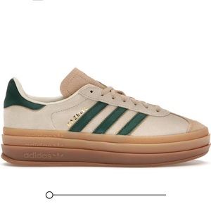 adidas Women’s Gazelle Bold Magic Beige Collegiate Green size 7.5! NWT!